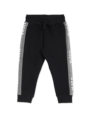 U S Polo Assn Kids Brand Taped Cotton Joggers