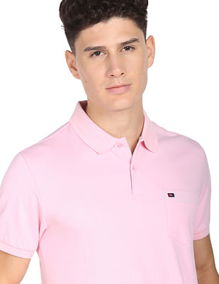 Ad By Arvind Chest Pocket Easy Polo Shirt