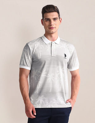 U S Polo Assn Tropical Print Slim Polo Shirt