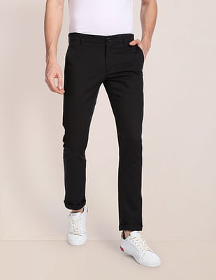 U S Polo Assn Denver Slim Fit Textured Casual Trousers