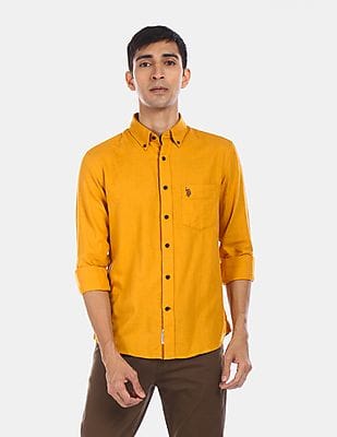 Buy U.S. Polo Assn. Men Mustard Button 