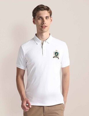 U S Polo Assn Ribbed Collar Solid Polo Shirt