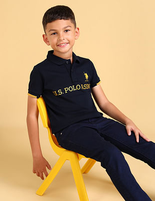 U S Polo Assn Kids Boys Logo Printed Polo Shirt