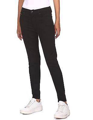 Tommy Hilfiger Women Black Mid Rise Skinny Fit Jeans