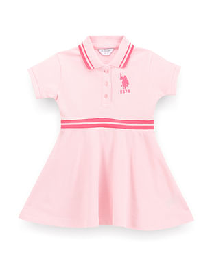 U S Polo Assn Kids Girls Pique Skater Dress