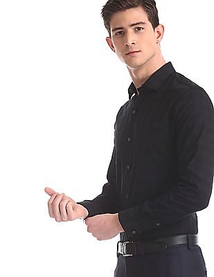 black slim fit shirt online