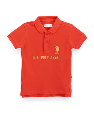 U S Polo Assn Kids Boys Brand Print Polo Shirt