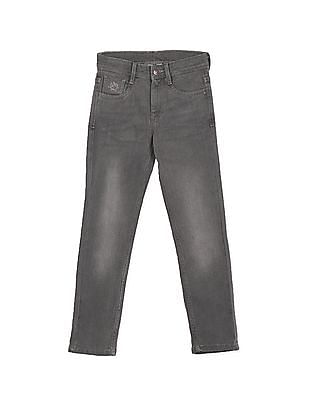 U S Polo Assn Kids Boys Grey Mid Rise Skinny Fit Jeans