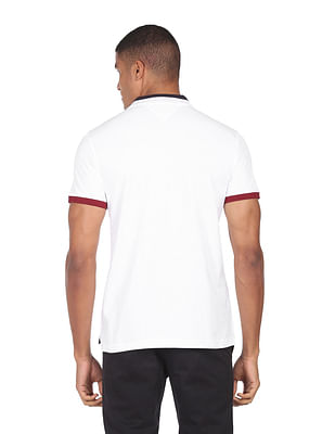 Buy Tommy Hilfiger Men White Ribbed Collar Solid Cotton Polo