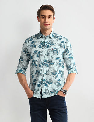 U S Polo Assn Denim Co All-Over Print Slim Fit Shirt