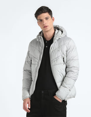 Buy Flying Machine Solid Hooded Puffer Jacket - NNNOW.com