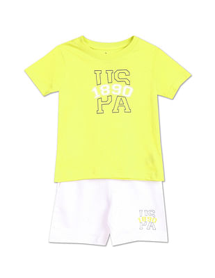 U S Polo Assn Kids Brand Print Cotton Set