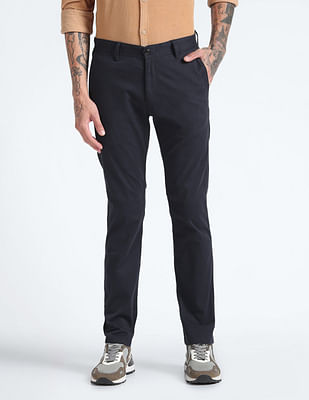 Flying Machine Michael Slim Tapered Fit Solid Trousers