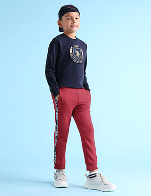 U S Polo Assn Kids Boys Solid Mid-Rise Trousers