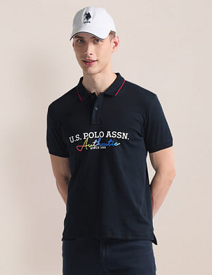 U S Polo Assn Tipped Collar Embroidered Polo Shirt