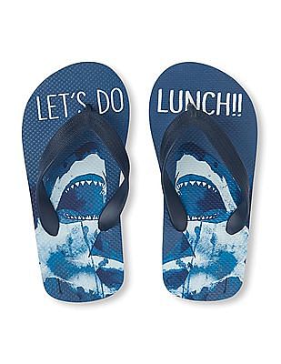 boys shark flip flops