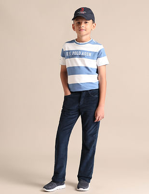 U S Polo Assn Kids Boys Solid Straight Fit Trousers