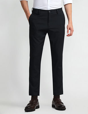 Arrow Newyork Carson Tapered Fit Self Design Trousers