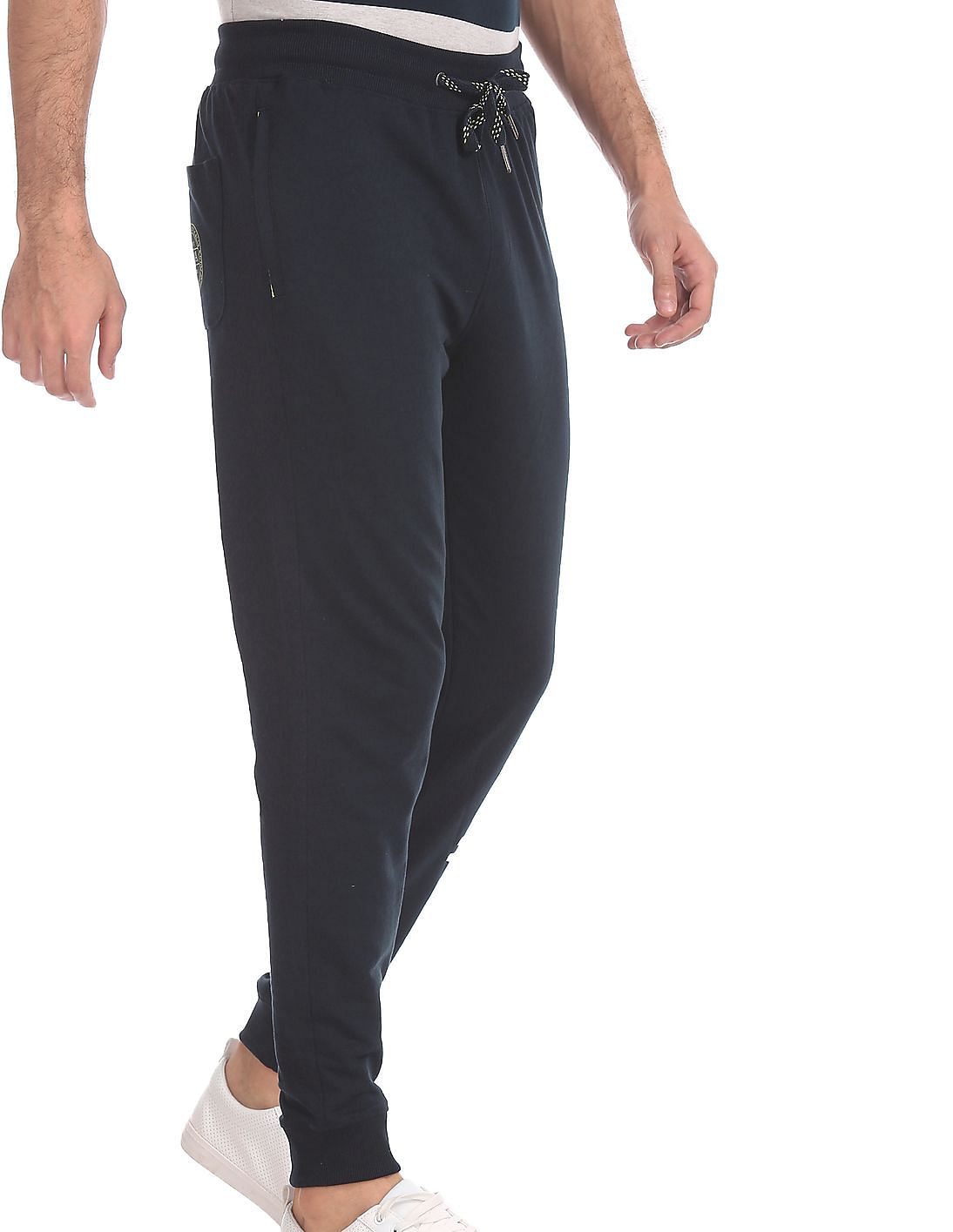 figure and letter print drawstring waist joggers