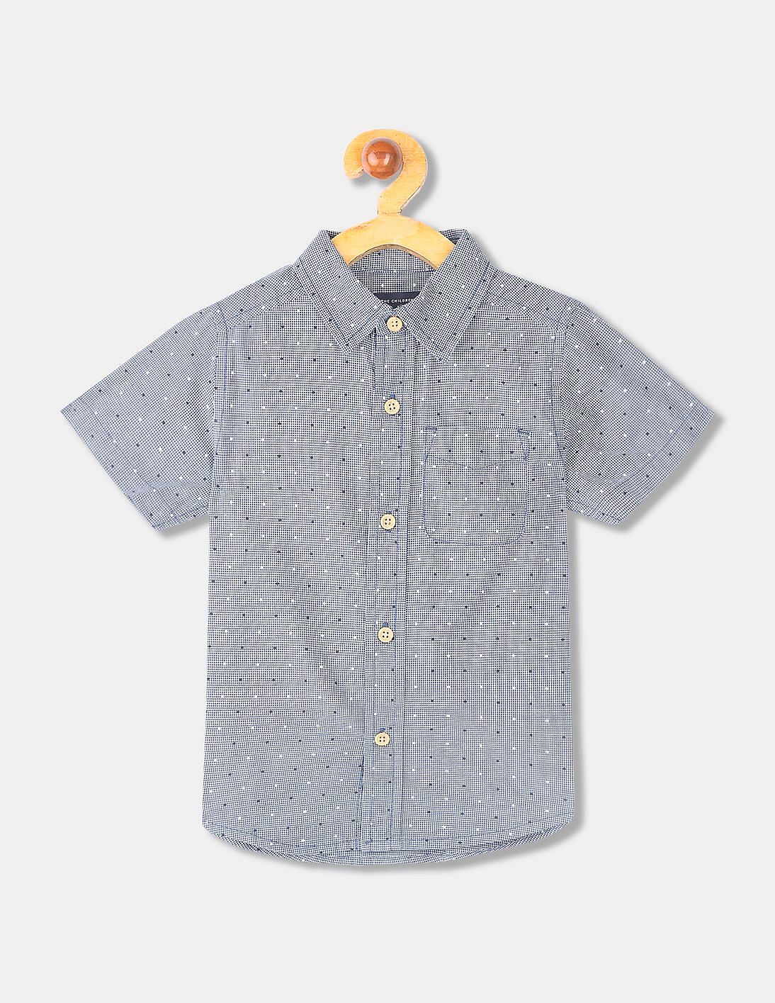 Buy The Children's Place Baby Baby Blue Short Sleeve Printed Shirt ...