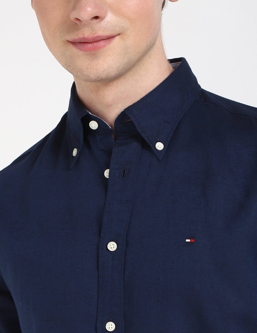 Buy Tommy Hilfiger Mens Blue Solid Shirt - NNNOW.com