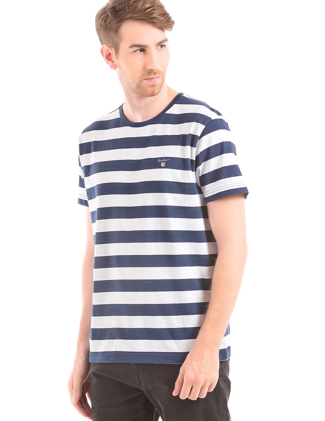 Buy Gant Men Striped Short Sleeve T-Shirt - NNNOW.com