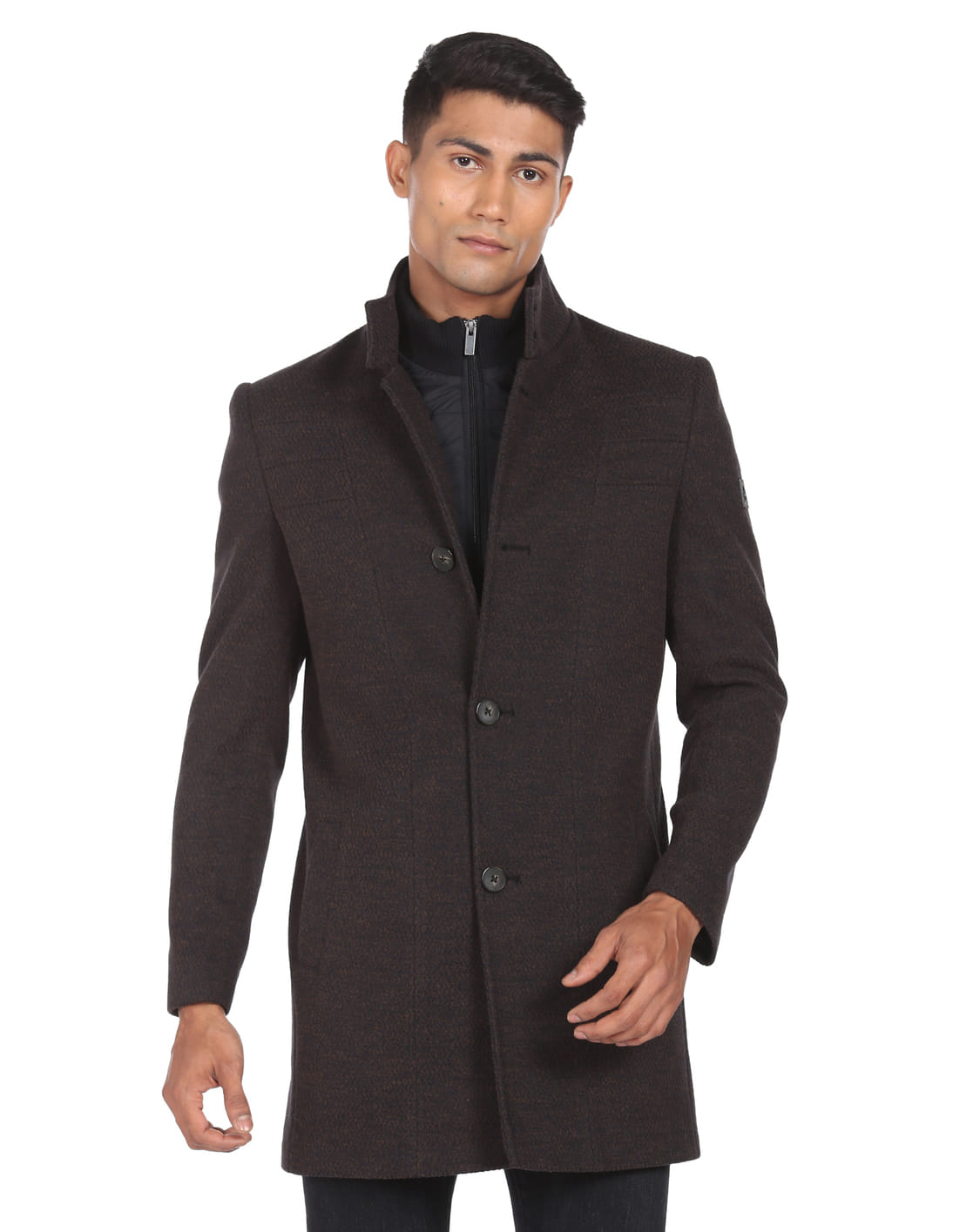 Buy Arrow Sports High Neck Heathered Trench Coat - NNNOW.com