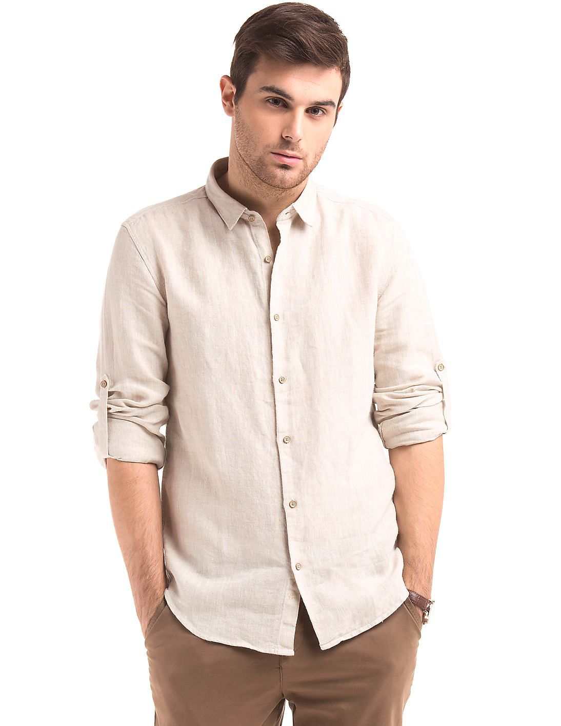 mens blue linen shirts uk