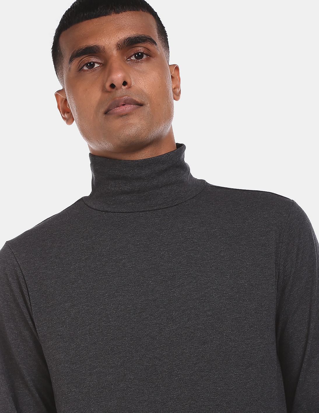 grey turtleneck t shirt