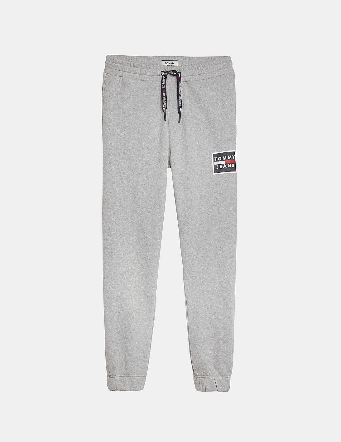 Buy Tommy Hilfiger Men Grey Mid Rise Heathered Joggers - NNNOW.com