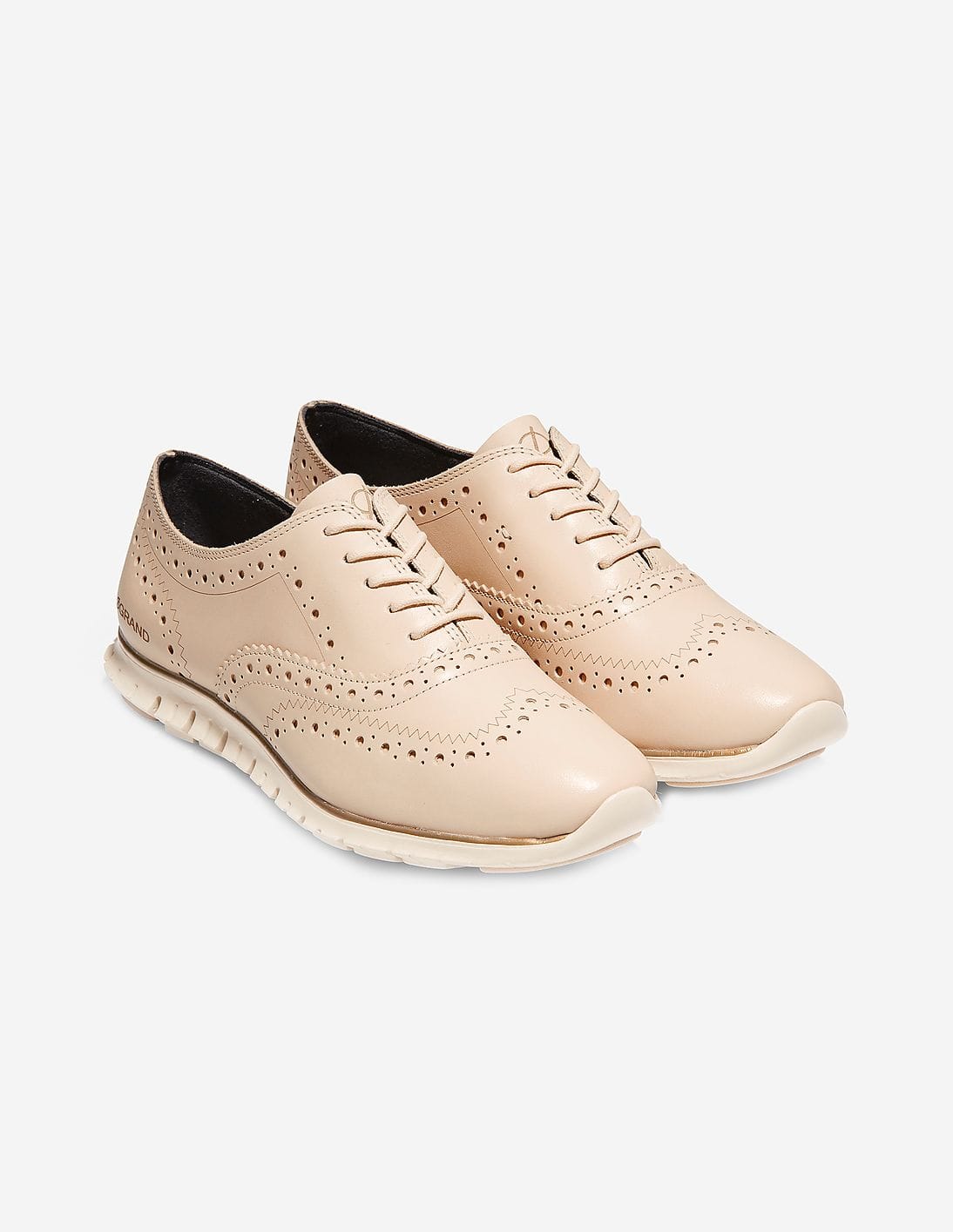 Buy Cole Haan Women Beige ZERØGRAND Wingtip Oxford Sneakers