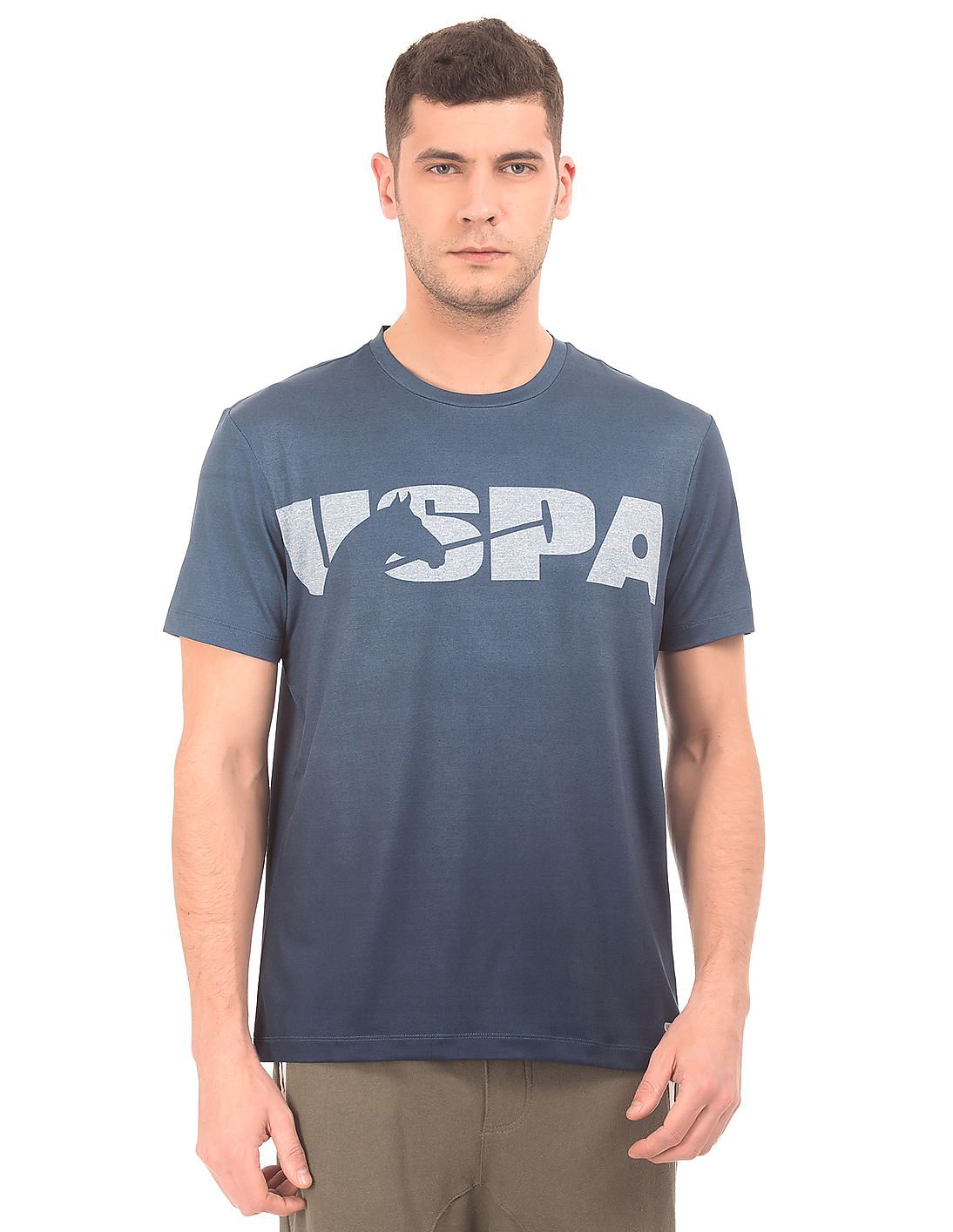Buy USPA Active Men Brand Logo Print Active T-Shirt - NNNOW.com