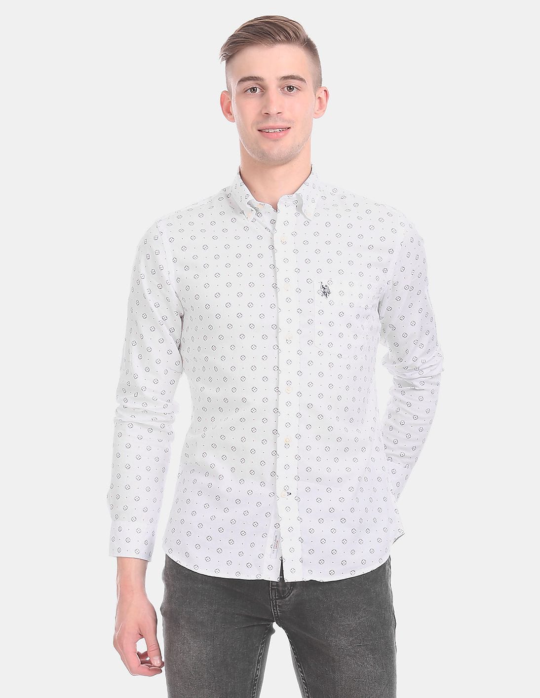 white printed shirts