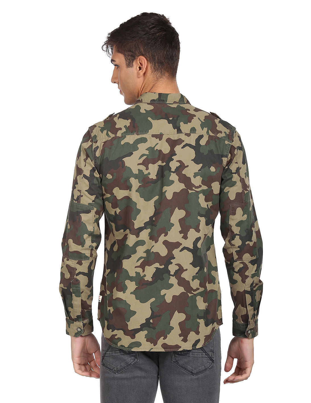 Buy Flying Machine Camouflage Print Pure Cotton Shirt
