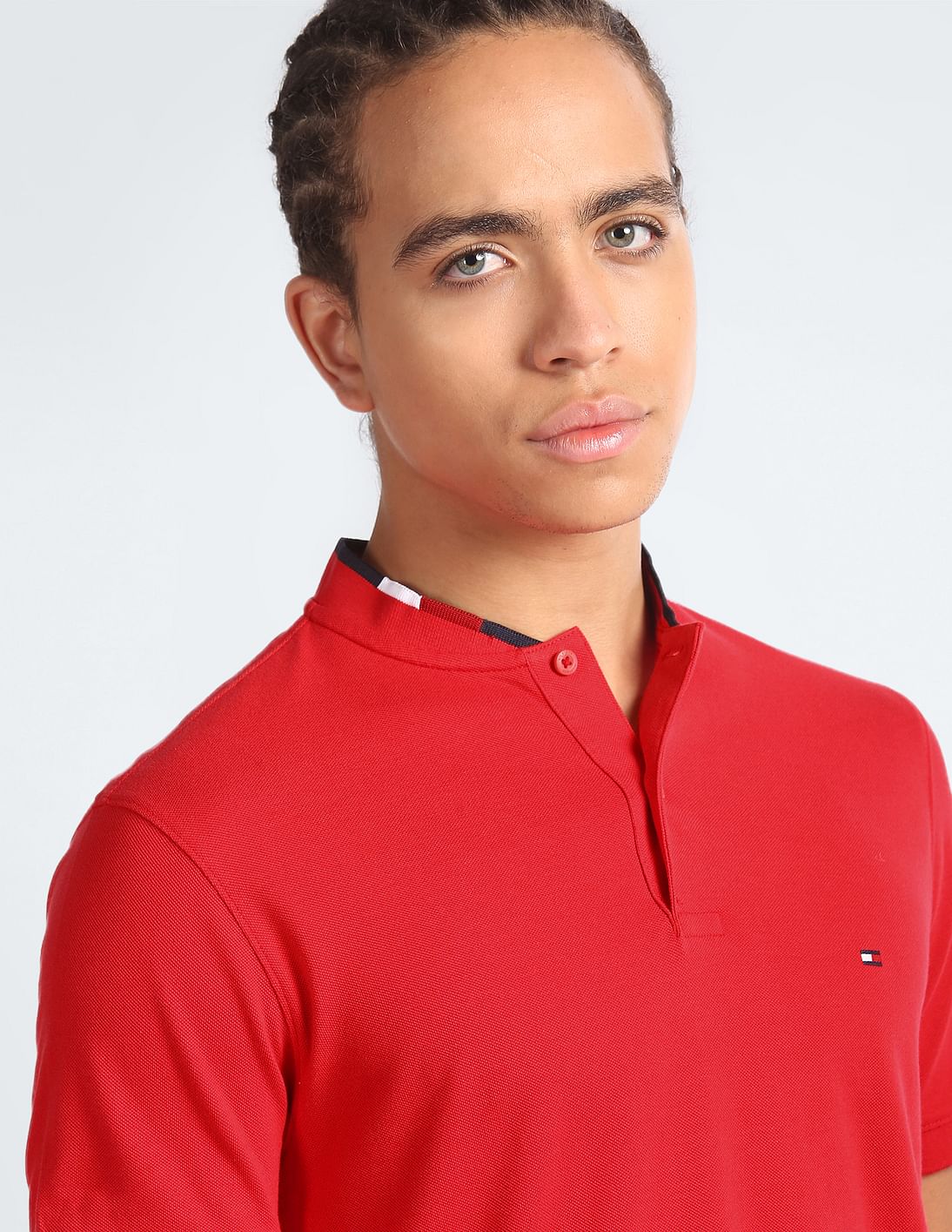 Buy Tommy Hilfiger Collar Logo Solid Slim Fit Polo Shirt