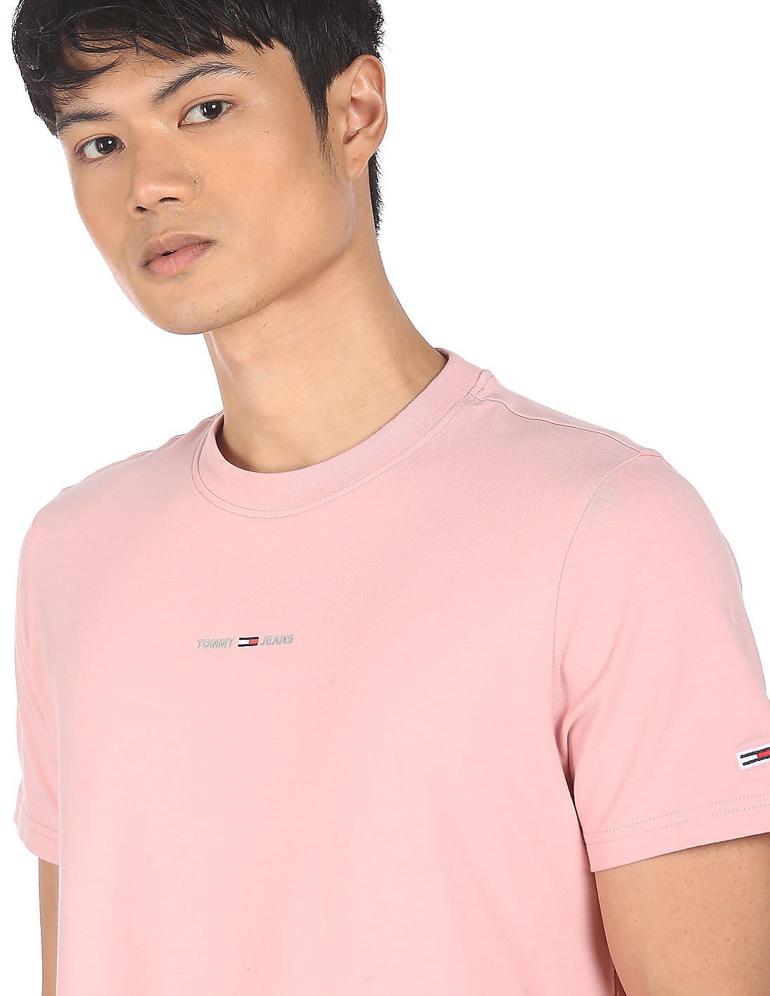 mens pink tommy hilfiger shirt