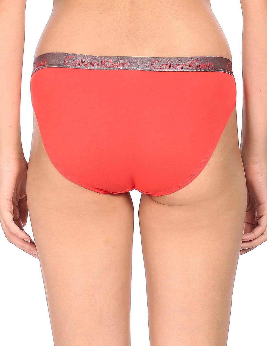 Plain Knoppers Women Bikini Cotton Orange Panty Medium Size at Rs