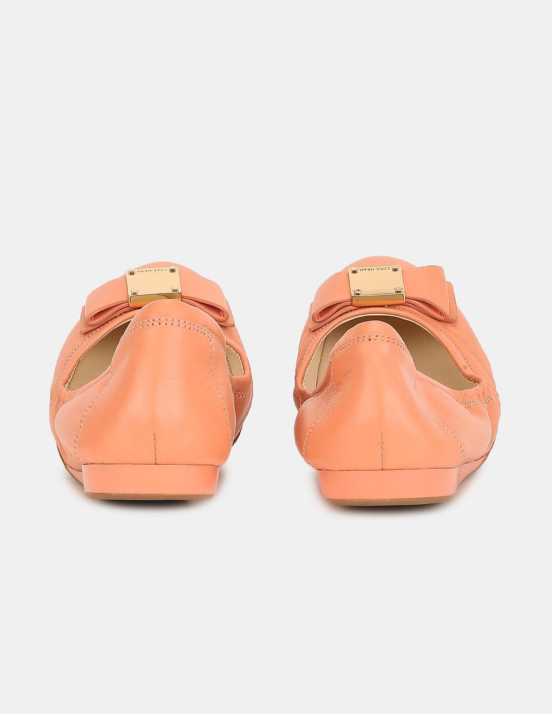 Buy Cole Haan Women Peach Grand.ØS Tali Bow Leather Ballet
