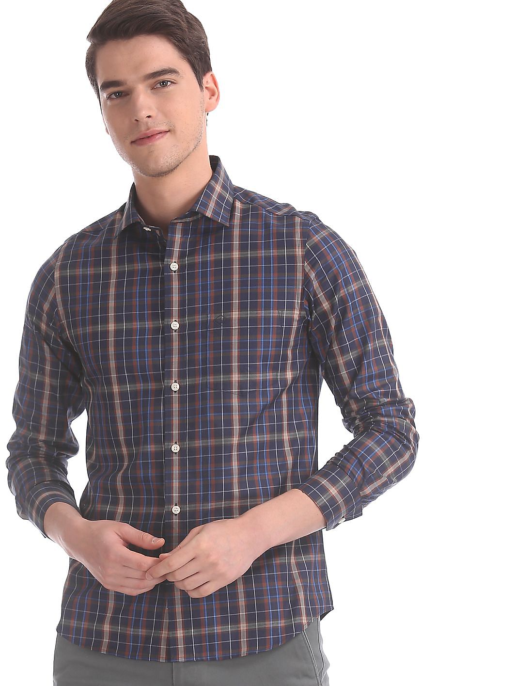 double cuff check shirt