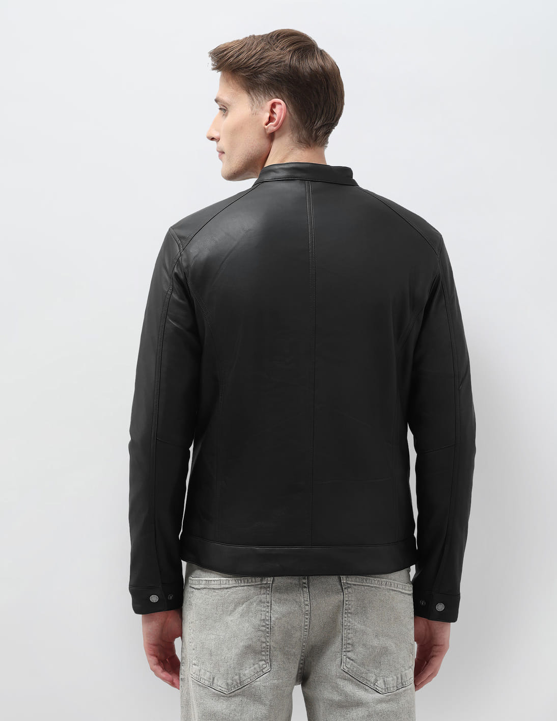 Buy U.S. Polo Assn. Denim Co. Regular Fit Solid Leather Jacket
