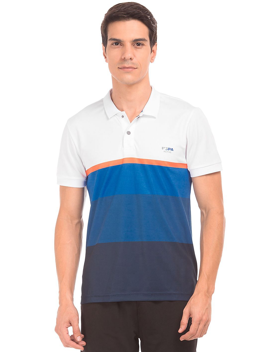 Buy USPA Active Men Colour Block Active Polo Shirt - NNNOW.com