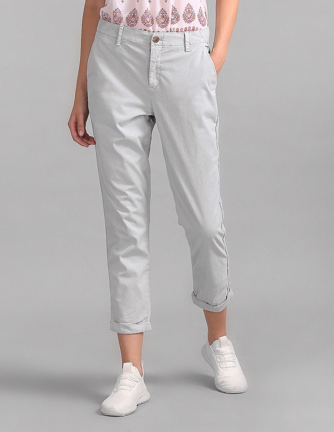 girlfriend twill stripe chinos