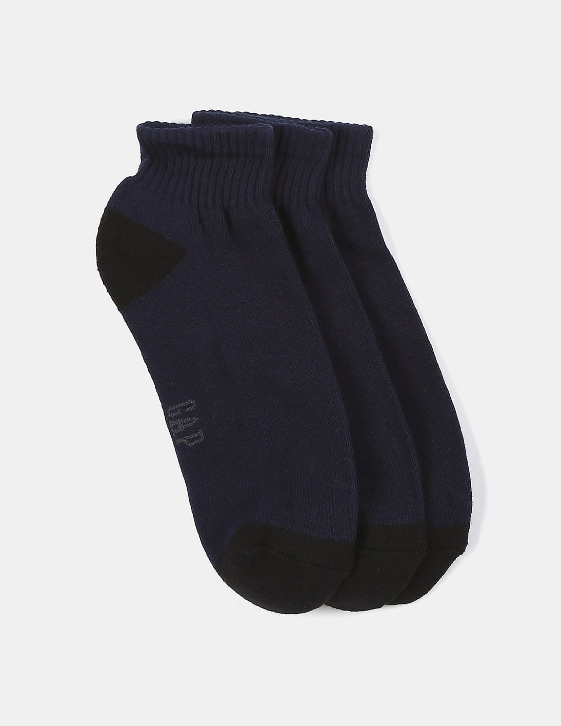 Buy GAP Men Navy Ribbed Cuffs Ankle Length Socks - Pack Of 3 - NNNOW.com