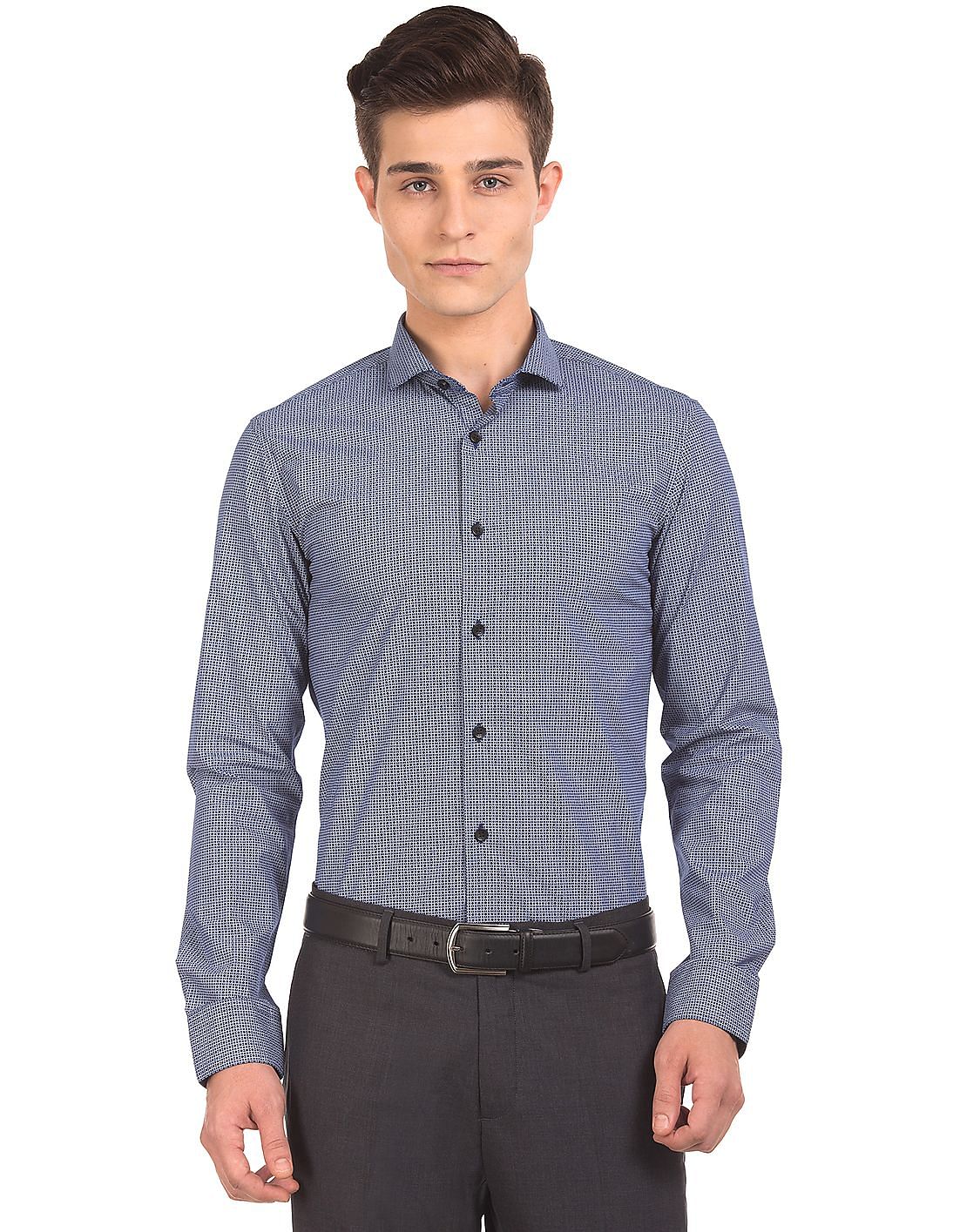 Buy USPA Tailored Printed Slim Fit Shirt - NNNOW.com