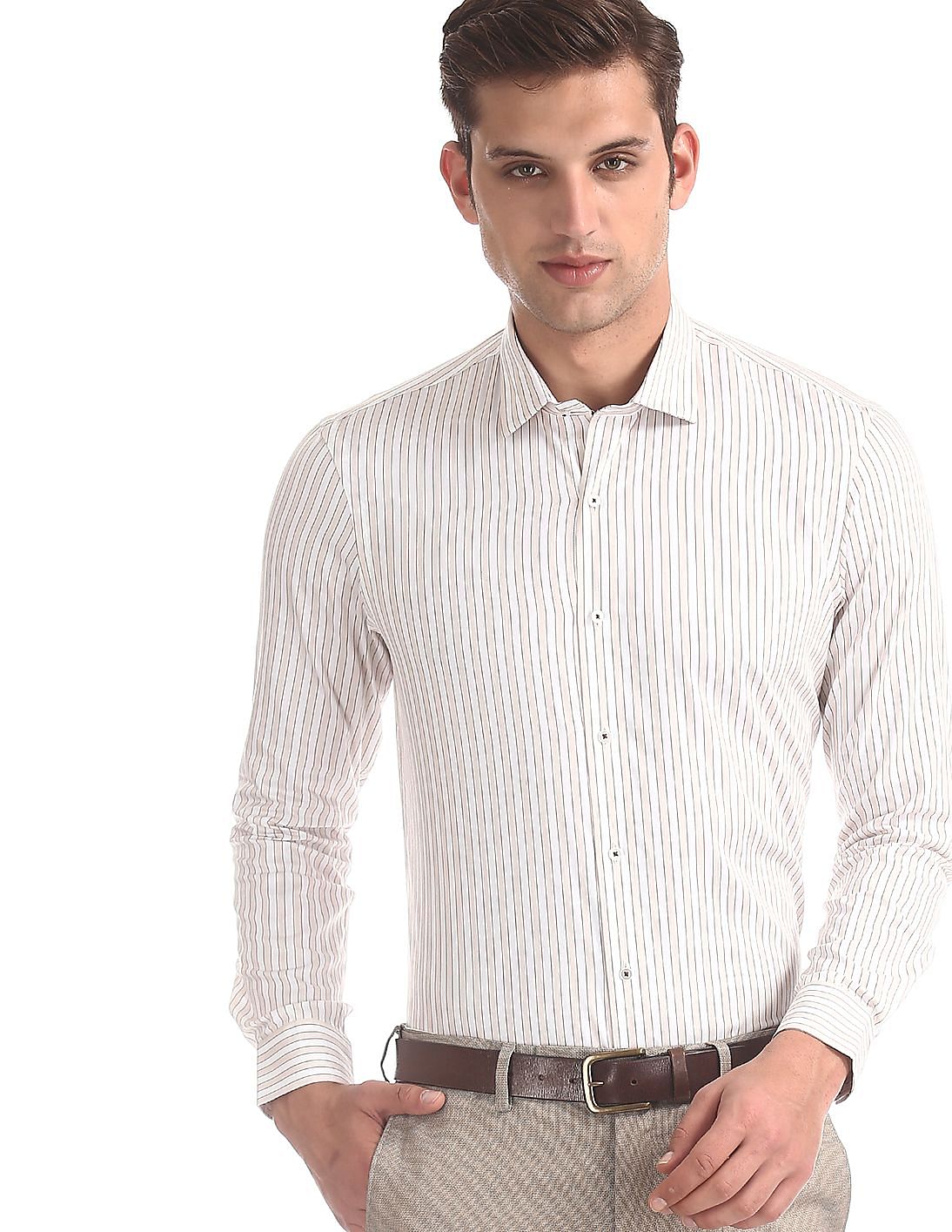 Buy Arrow Newyork Slim Fit Striped Shirt - NNNOW.com