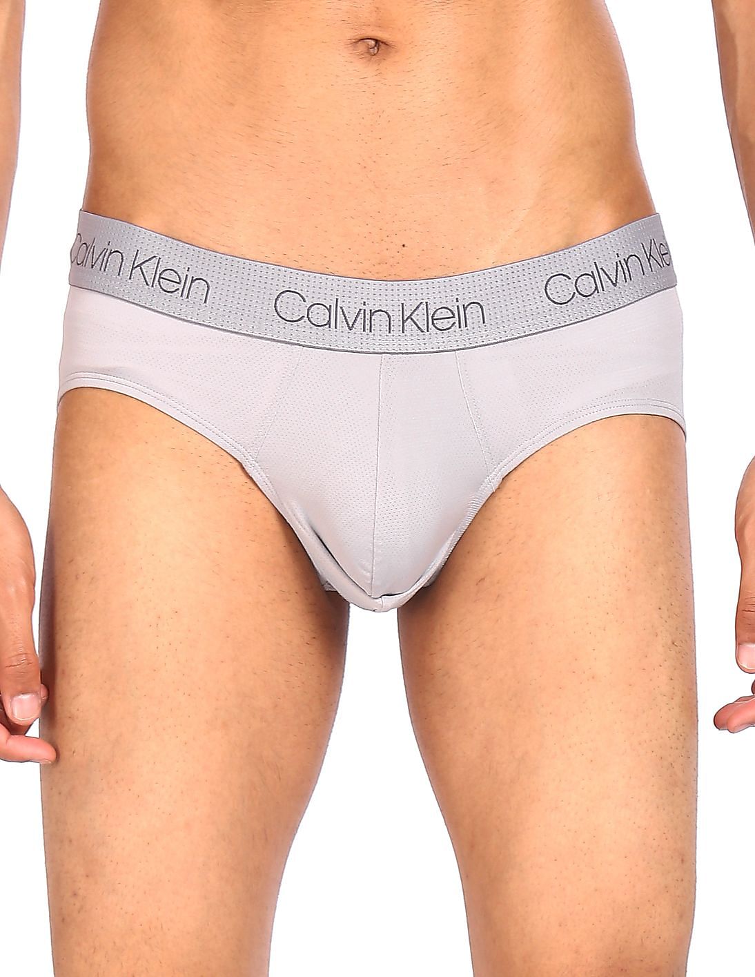 Calvin Klein Men`s Microfiber Hip Briefs Pack of 3  (Obsidian(NP2211-905)/Grey, s) at  Men's Clothing store