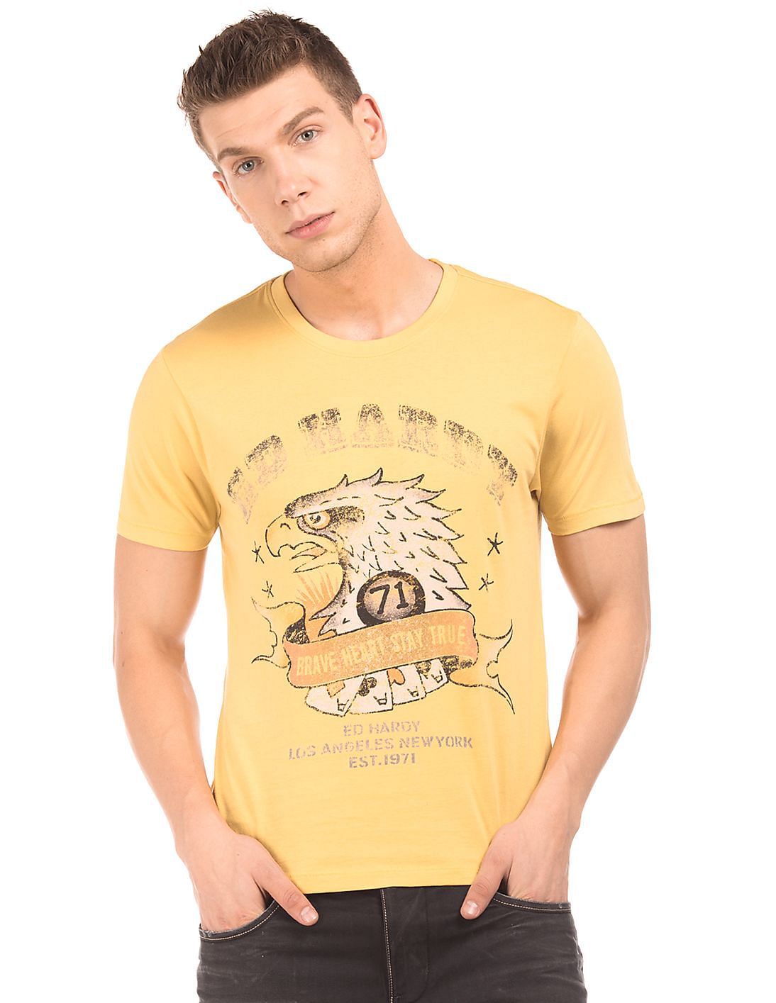 Buy Ed Hardy Men Printed Front Slim Fit T-Shirt - NNNOW.com