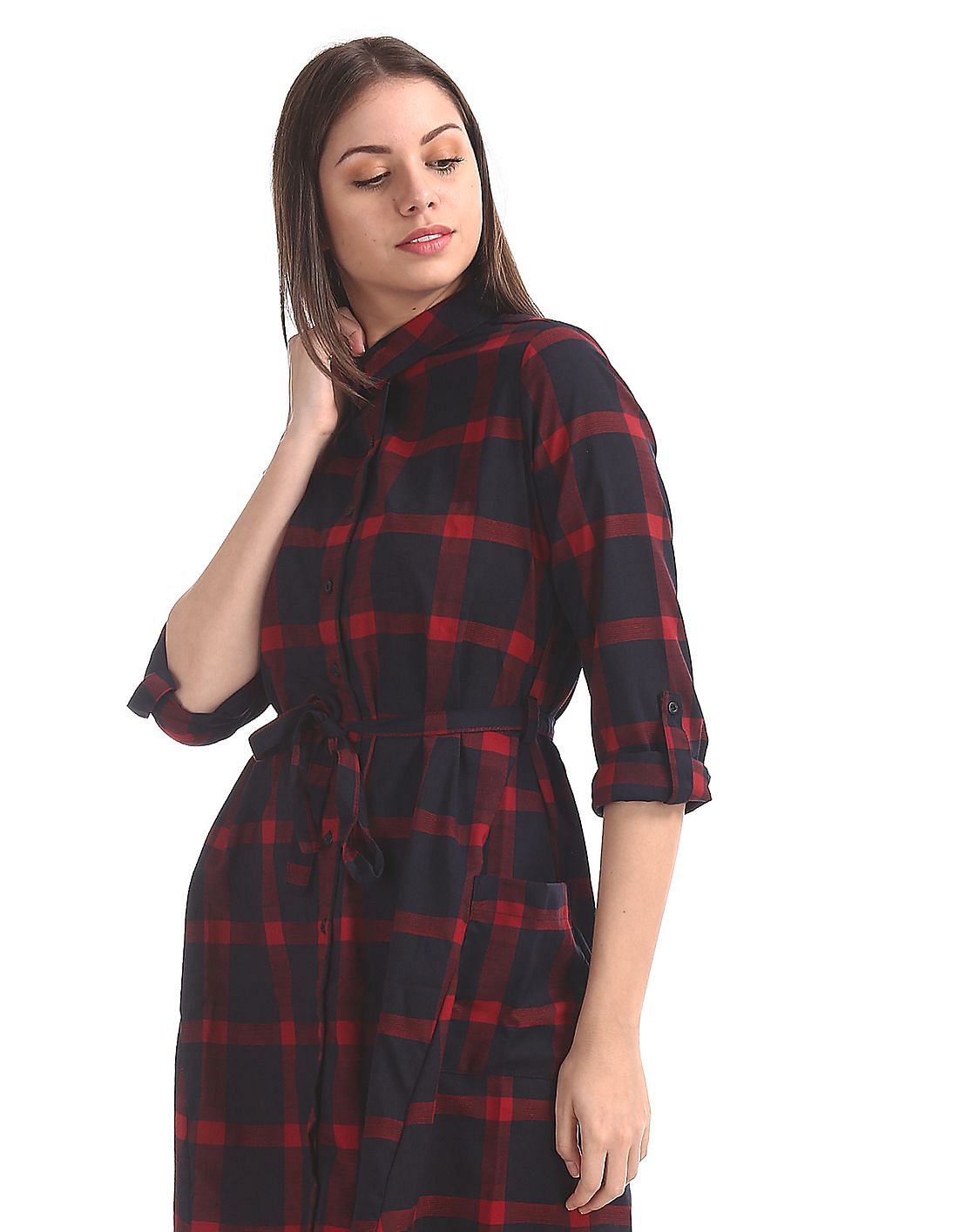 Buy Terquois Red Checks Dress for Women Online @ Tata CLiQ