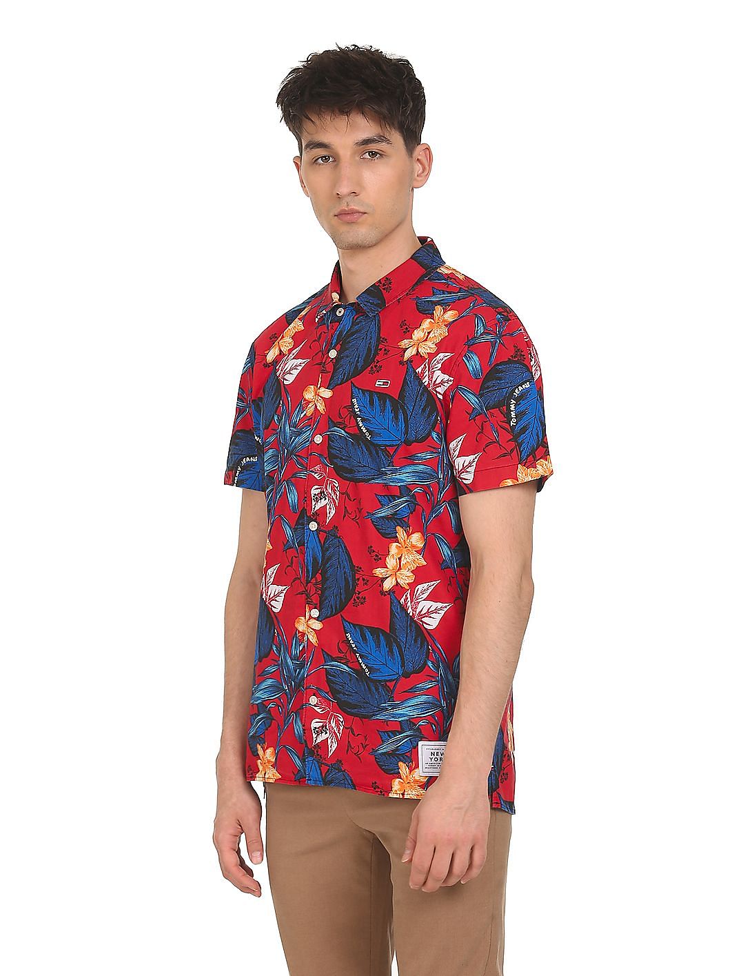 Tommy hilfiger hawaiian online shirt