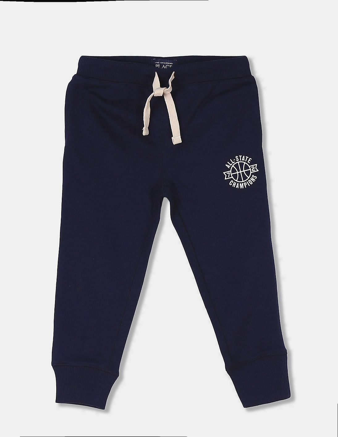 Buy The Children's Place Boys Navy Solid Knit Joggers - NNNOW.com